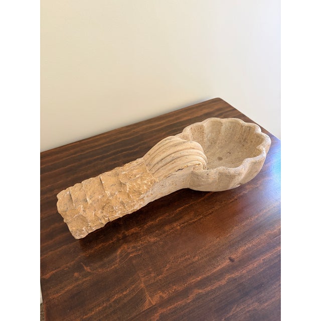 Stone 19th Century Italian Marble Shell Font From a Catholic Church For Sale - Image 7 of 12
