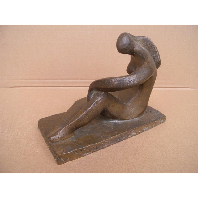 Original Art Deco Bronze Sculpture by Jan & Joel Martel, Cubist Style, Paris, 1930s A beautiful bronze sculpture of a...