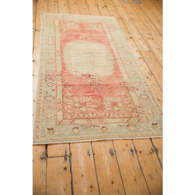 Raspberry Red Vintage Distressed Oushak Rug Runner - 3'2" x 6'7" For Sale - Image 8 of 8