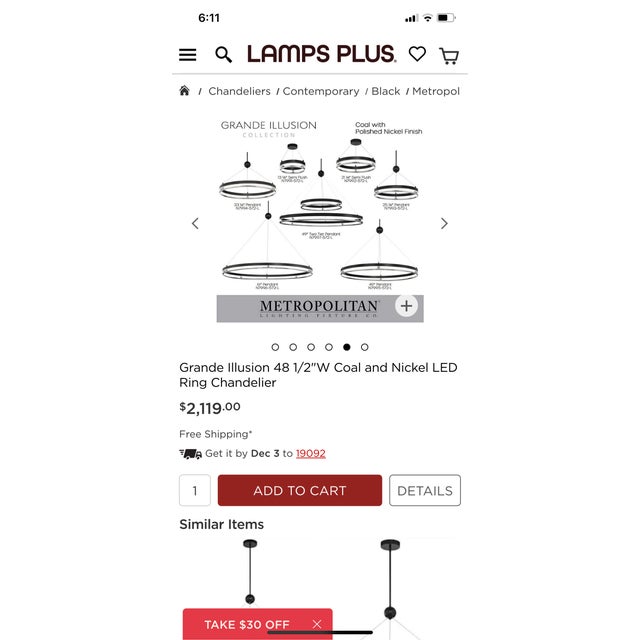 Black Grande Illusion 2 Light 49" Wide Led Ring Chandelier For Sale - Image 8 of 8