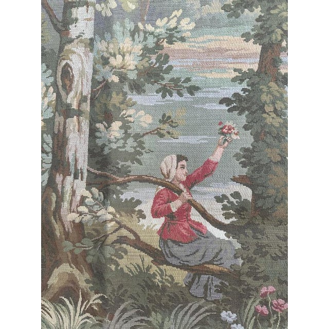 Mid-Century French Aubusson Style Jaquar Tapestry, 1970s For Sale - Image 9 of 18