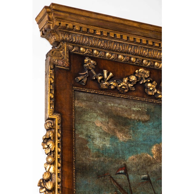 18th Century, English Trumeau Mirror with Oil Painting For Sale - Image 9 of 10