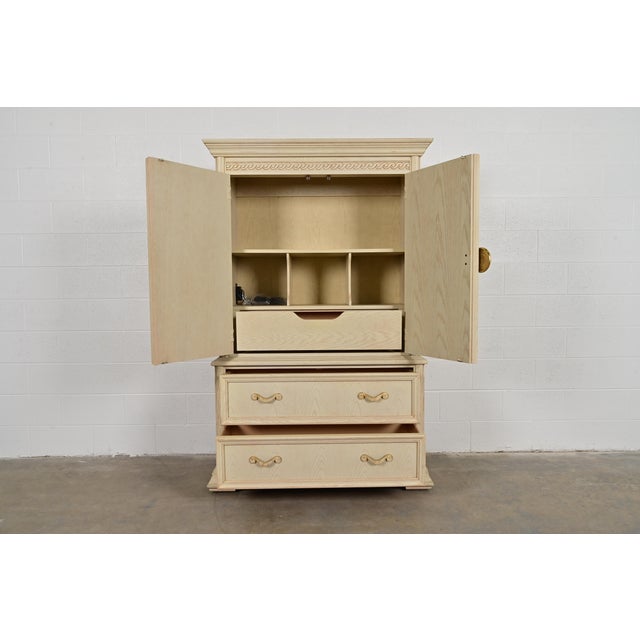 1970s Thomasville Mediterranean Oak Armoire Dresser or Gentleman's Chest, Circa 1970s For Sale - Image 5 of 12