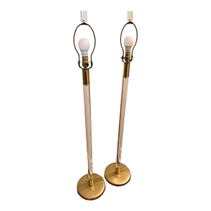 Vintage Lucite Lang Levin Studios Chicago Floor Lamps, 1980s. A Pair