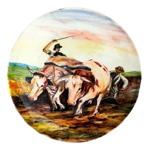 Ceramic Plate with Decorum from Sica, 1940s