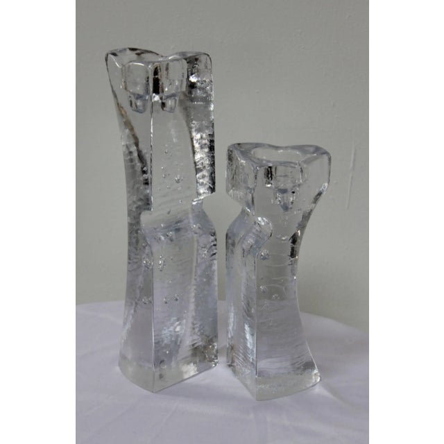 Glass Large Kosta Boda Glass Candle Holders For Sale - Image 7 of 9
