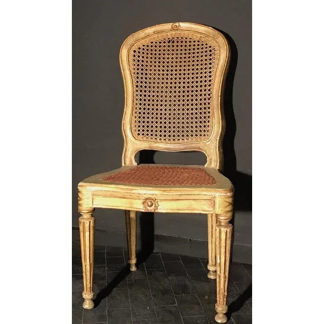 18th Century Italian Painted and Parcel-Gilt Chairs, Set of 6 For Sale - Image 3 of 7