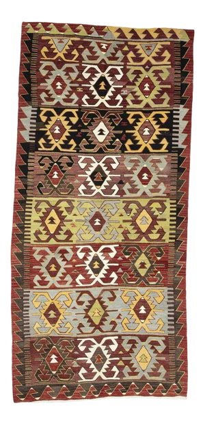 Vintage Turkish Konya Kilim Rug