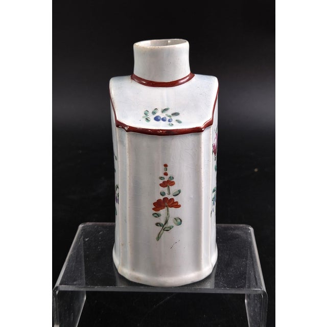 Tea Canister with Floral Enamels Double Mark from Leeds Pottery, 1780 For Sale - Image 4 of 9