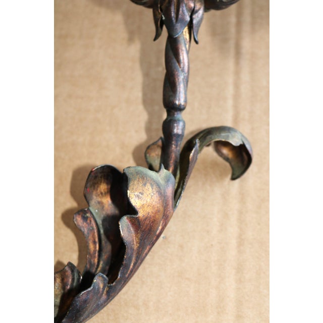 Vintage Baroque Style Three-Light Wall Lamps, 1950s, Set of 2 For Sale - Image 9 of 13