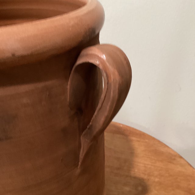 Large Scale Mid 20th Century Handmade Ceramic Terracotta Glazed Crock With Handles, Italy For Sale - Image 10 of 12