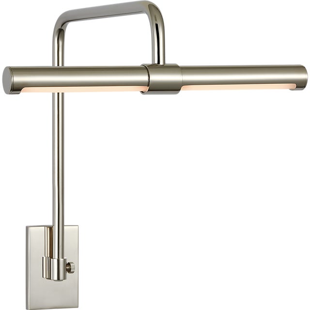 Thomas O'Brien for Visual Comfort Signature Kidd 9" Frame Mount Picture Light in Polished Nickel For Sale