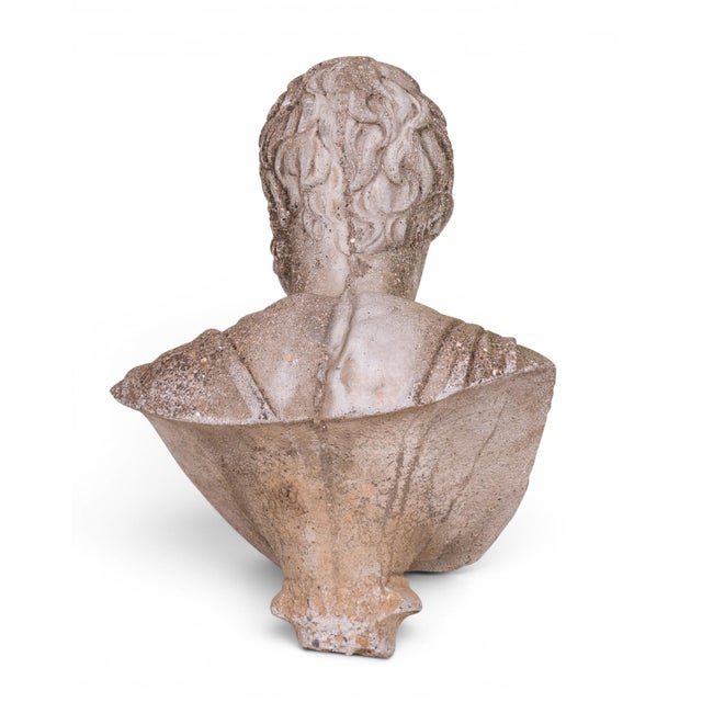 20th Century Architectural Concrete Bust — Classical Style For Sale - Image 4 of 5