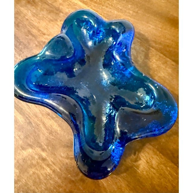 Mid 20th Century Blenko Persian Blue #966 Winslow Anderson Freeform Ashtray/Trinket Dish For Sale - Image 11 of 11