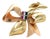 1940s Tiffany & Co. Retro 14k Bicolor Gold Ruby, Diamond and Sapphire Bow Brooch For Sale