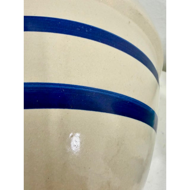 Vintage classic American style, Roseville Ohio pottery double strip mixing bowl. Marked on underside.