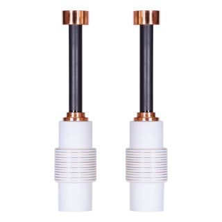 Mid-Century Chandeliers in Steel attributed to Drukov, Czech, 1950s, Set of 2 For Sale