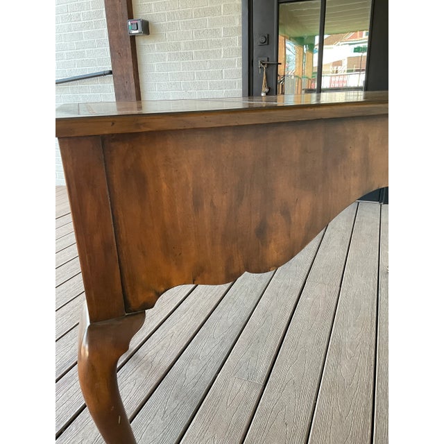 Brown Mid 20th Century Baker Furniture Vintage Queen Ann Desk For Sale - Image 8 of 13