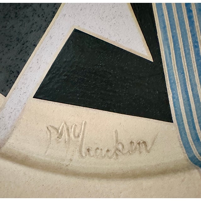An extraordinary, exhibition-scale 26-inch original Postmodern studio pottery wall art platter by celebrated American...