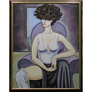 Alvaro Guillot "Old Mary" Original Oil Painting on Canvas Hand Signed Stretched For Sale