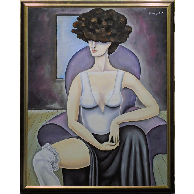 Alvaro Guillot "Old Mary" Original Oil Painting on Canvas Hand Signed Stretched For Sale