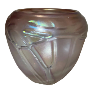 Original 1996 Hand Blown Aurene Iridescent Peet Robinson Studio Art Glass Vase