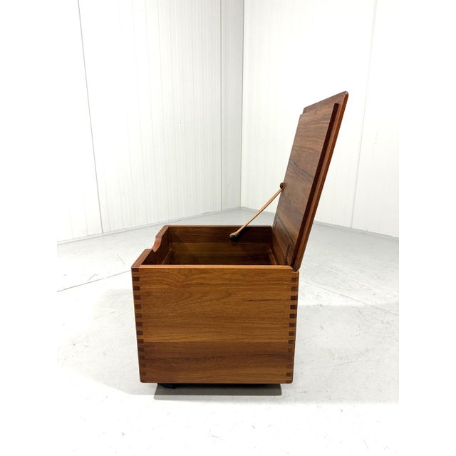 Teak Side Table and Storage Box on Wheels from Salin Mobler, 1960s For Sale - Image 10 of 14