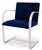 Brno Flat-Bar Chair in Navy Luxe Suede, Lunar Gloss Frame For Sale In New York - Image 6 of 6
