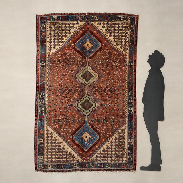 Jalamè wool rug, large knot, hand-made. Restored. This piece is attributed to the mentioned designer/maker. It has no...