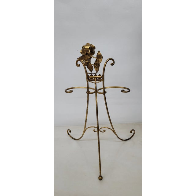 Vintage Hollywood Regency Display Holder Vanity Hand Towels Italian Gold Easel For Sale - Image 6 of 8