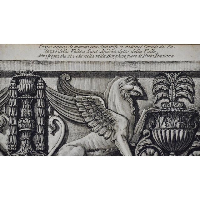 Printmaking Materials Ancient Roman Architectural Frieze: An 18th C. Piranesi Etching, 1778 For Sale - Image 7 of 9