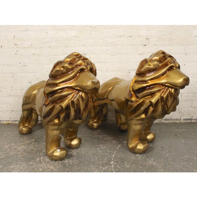 Dj Khalid Gold Lion Sculpture For Sale - Image 4 of 14