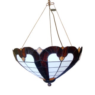Hanging Light with Stained Glass by Anatoly Grischenko, 1990s For Sale