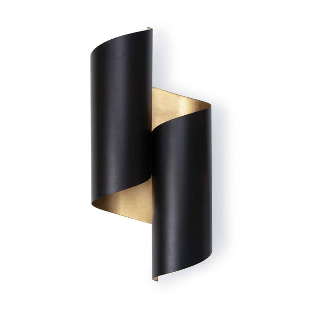 Metal Regina Andrew Folio Aluminum Sconce, Black & Gold For Sale - Image 7 of 7