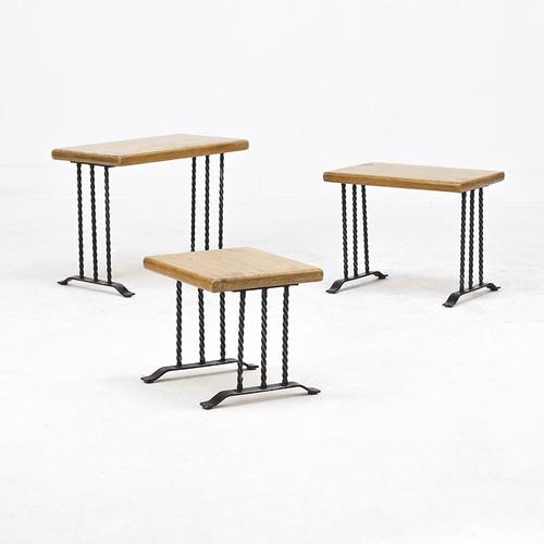 Mid-Century Brutalist Mimiset Nesting Tables, Set of 3 For Sale - Image 10 of 11