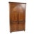 Vintage Mahogany Corner Cabinet With Arched Doors, Three Drawers & Corner Shelving For Sale