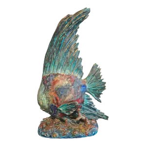 1950s Italian Mid Century Angel Fish Ceramic Sculpture by E Pattarino