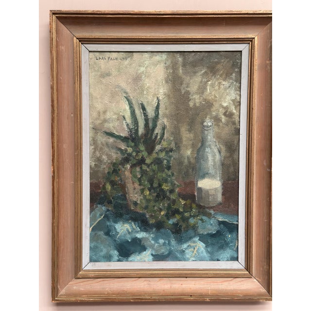 Lars Falk, Still Life with Glass Bottle, 1944, Oil on Panel, Framed For Sale - Image 14 of 18