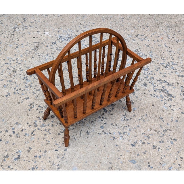 Vintage American Style Turned Spindle Oak Magazine Rack For Sale In Washington DC - Image 6 of 7