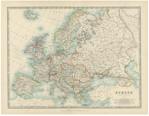 Antique Map of Europe, 1903