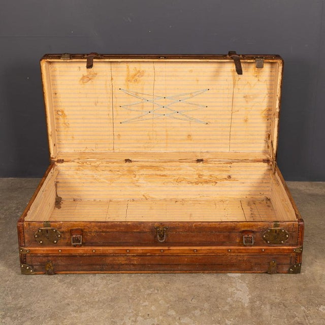 Antique Victorian Leather Travel Trunk, 1870s For Sale - Image 9 of 18