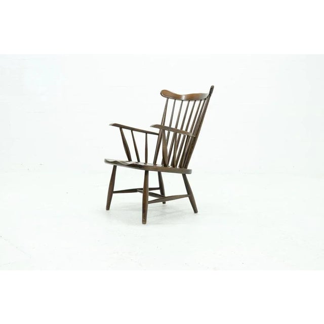 Scandinavian Spindle Back Armchair, 1960s For Sale - Image 9 of 10