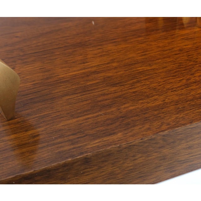 Mid-Century Modern Mid 20th Century Modern Flock of Birds Sculpture Solid Brass Figurines on Walnut Rectangle Block For Sale - Image 3 of 17