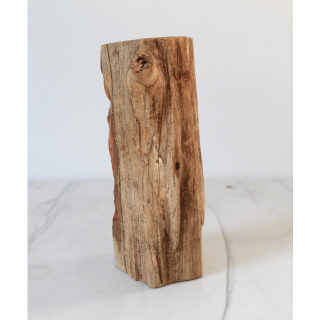 Mid 20th Century Vintage Hand Carved Wood Face Sculpture For Sale - Image 5 of 8