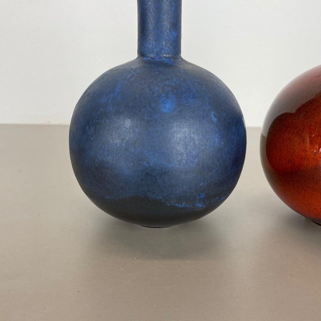 Fat Lava Pottery Vases attributed to Ruscha, Germany, 1960s, Set of 2 For Sale - Image 10 of 18