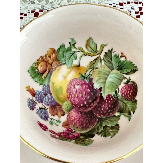 Pink 1950s Royal Grafton Wide Mouth Teacup Set, Pale Pink With Fruit Interior For Sale - Image 8 of 9