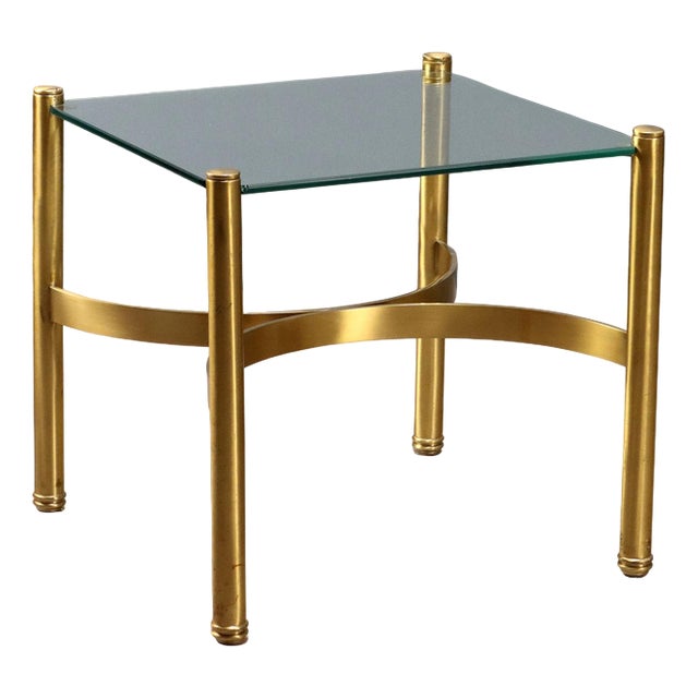 Brass Coffee Table with Glass Top, 1970s For Sale