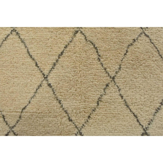 Moroccan Rug 7’11” X 9’10” Ivory Wool Contemporary Hand-Knotted Carpet For Sale - Image 11 of 15