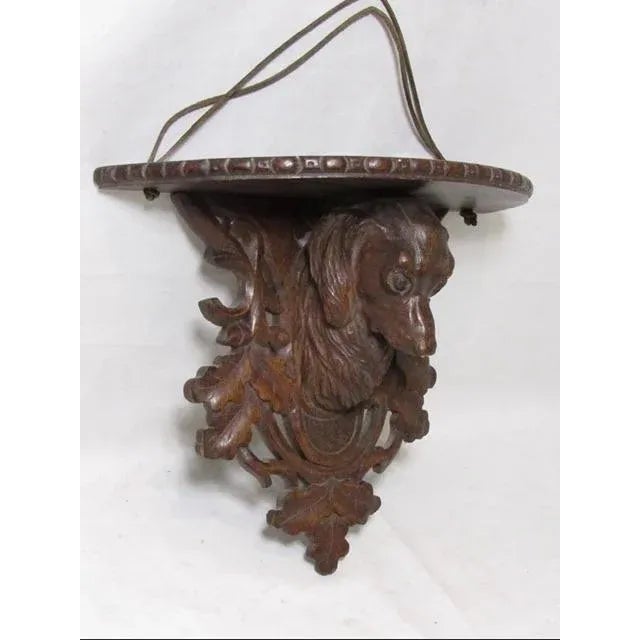 Black Forest Antique Black Forest King Charles Spaniel Wall Shelf For Sale - Image 4 of 12