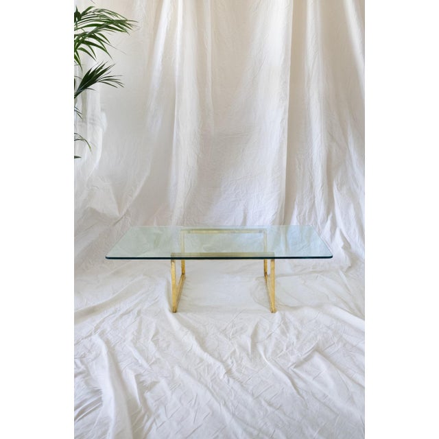 Brass and Glass Coffee Table, 1980s For Sale - Image 6 of 6